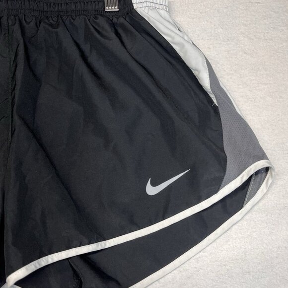 Nike Dri-Fit Black w/ White Trim Athletic Shorts, Lined, Drawstring, Size Large - Picture 2 of 4